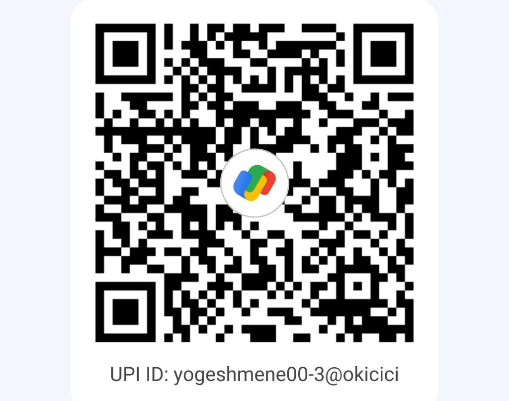 Official GPay UPI payment QR Code for Yogesh Mene